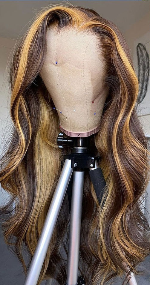 Highlight Wig Human Hair Ombre Lace Front - OhSoCandi Hair
