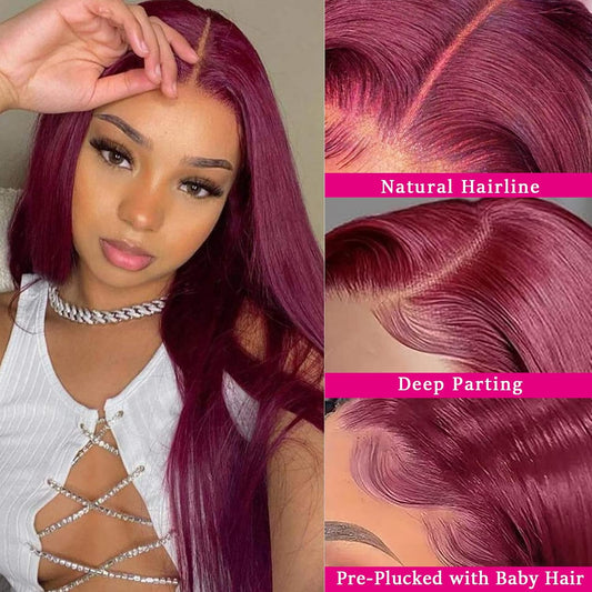 99j Burgundy Straight hair - OhSoCandi Hair