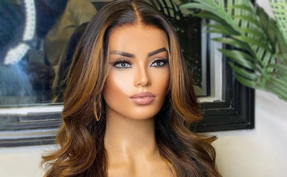 Highlight Wig Human Hair Ombre Lace Front - OhSoCandi Hair