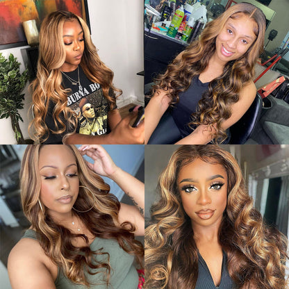 Highlight Wig Human Hair Ombre Lace Front - OhSoCandi Hair